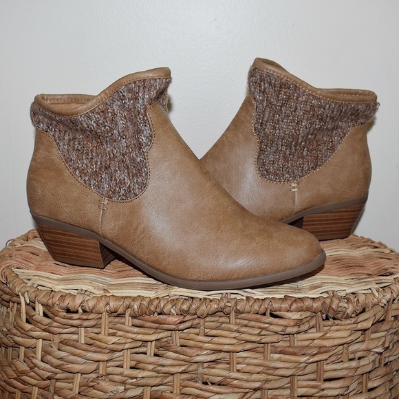 Yuu Shoes - Yuu Pelma Textured Sweater Weave Ankle Booties